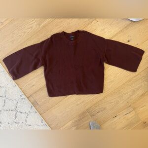 Banana Republic 3/4 Sleeve Maroon Knit Pullover